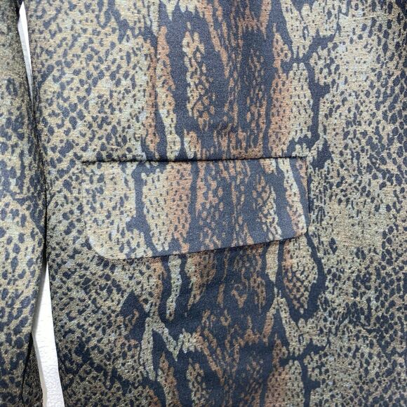 Liverpool Los Angeles Animal Print Blazer Jacket Size M Faux Leather Collar NWOT - Picture 2 of 6